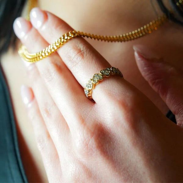 Hackney Nine 'Jezreel' CZ Heart Ring