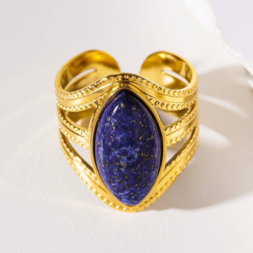 Hackney NIne 'Tiamo' Vintage Inspired Lapis Lazuli Stone Ring