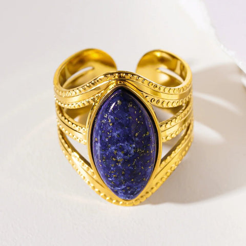 Hackney NIne 'Tiamo' Vintage Inspired Lapis Lazuli Stone Ring