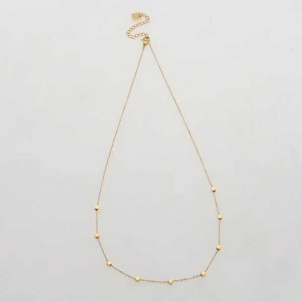 Hackney Nine 'Calla' Gold Dainty Chain Square Bead Necklace