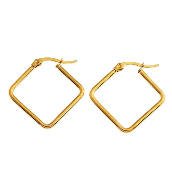 Hackney Nine 'Reilynn' Square Shaped Hoops - Gold