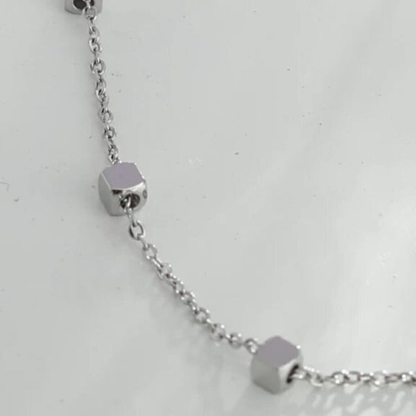 Hackney Nine 'Bexley' Square Bead Dainty Chain Necklace