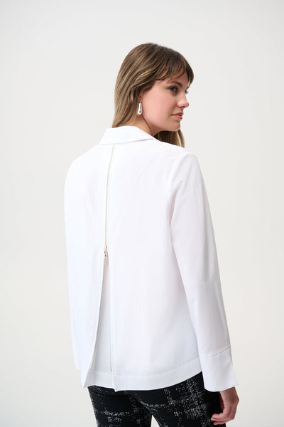 Joseph Ribkoff 253923 Stretch Poplin Zipper Detail Blouse
