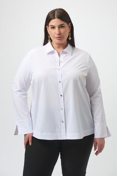 Joseph Ribkoff 253923 Stretch Poplin Zipper Detail Blouse