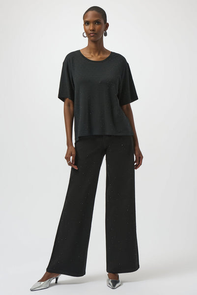 Joseph Ribkoff 254968 Scoop Neck Rhinestone Tee
