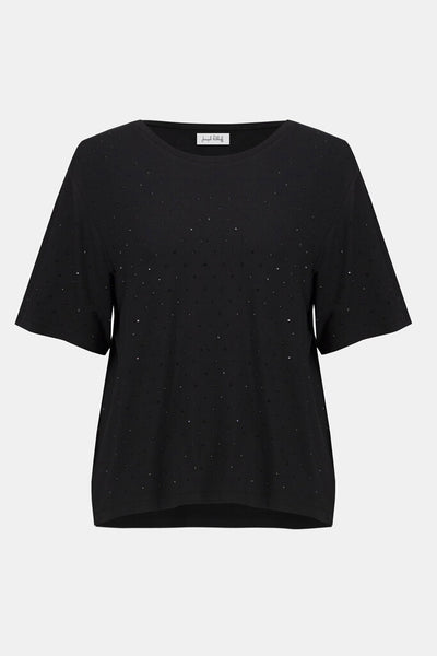 Joseph Ribkoff 254968 Scoop Neck Rhinestone Tee