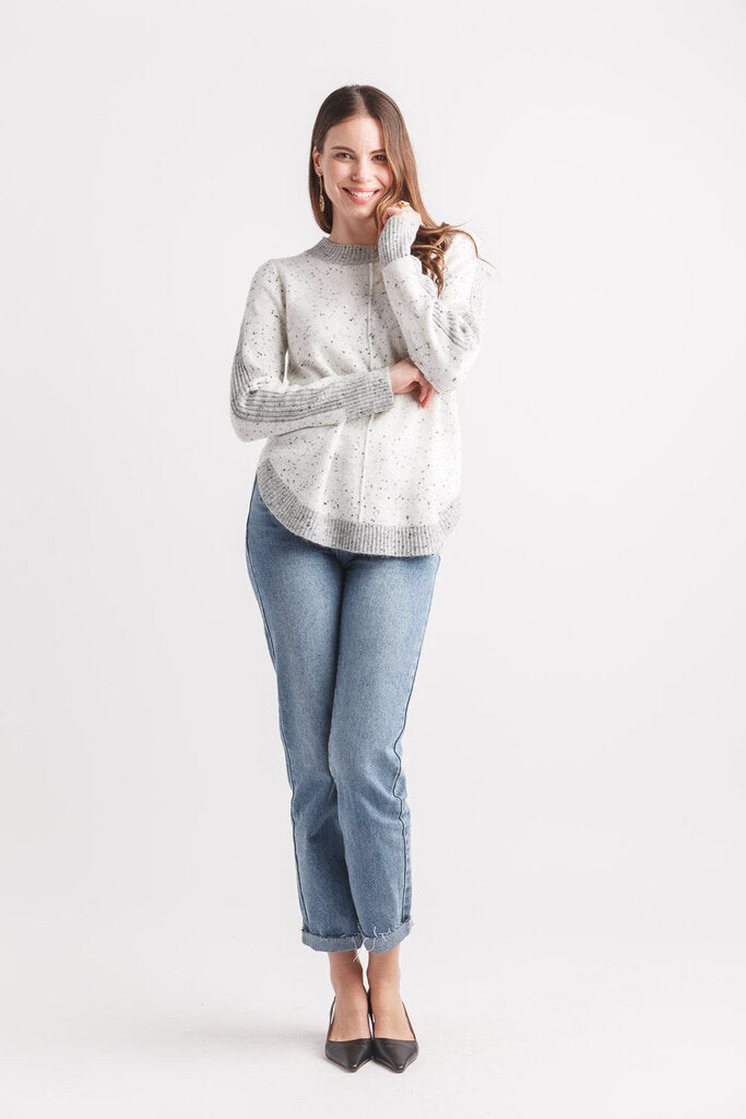 Papillon Flecked Curved Hem Sweater