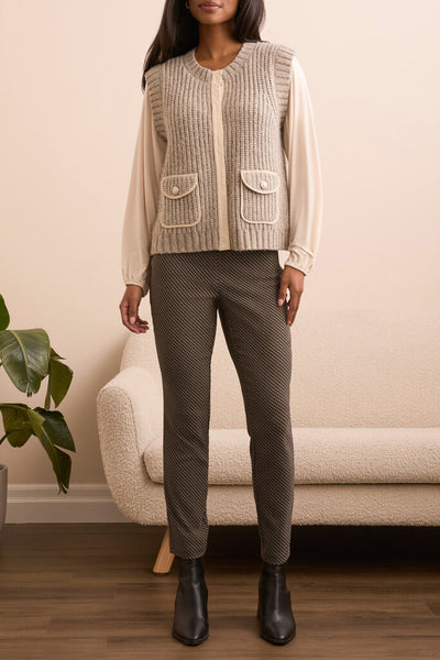 Tribal Snap Front Knit Vest