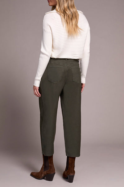 Tribal Audrey Girlfriend Cropped Barrel Jeans - Spruce