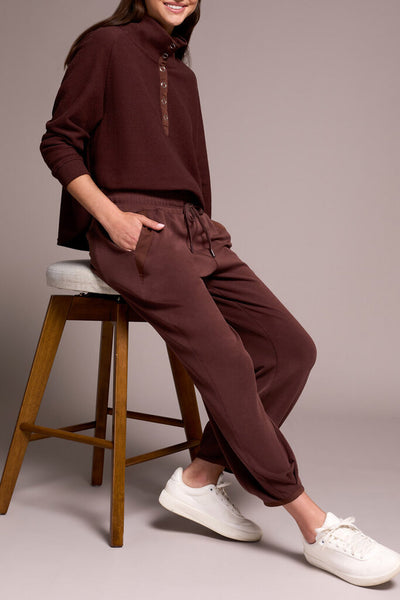 Tribal Jogger with Hem Pleats - Cocoa