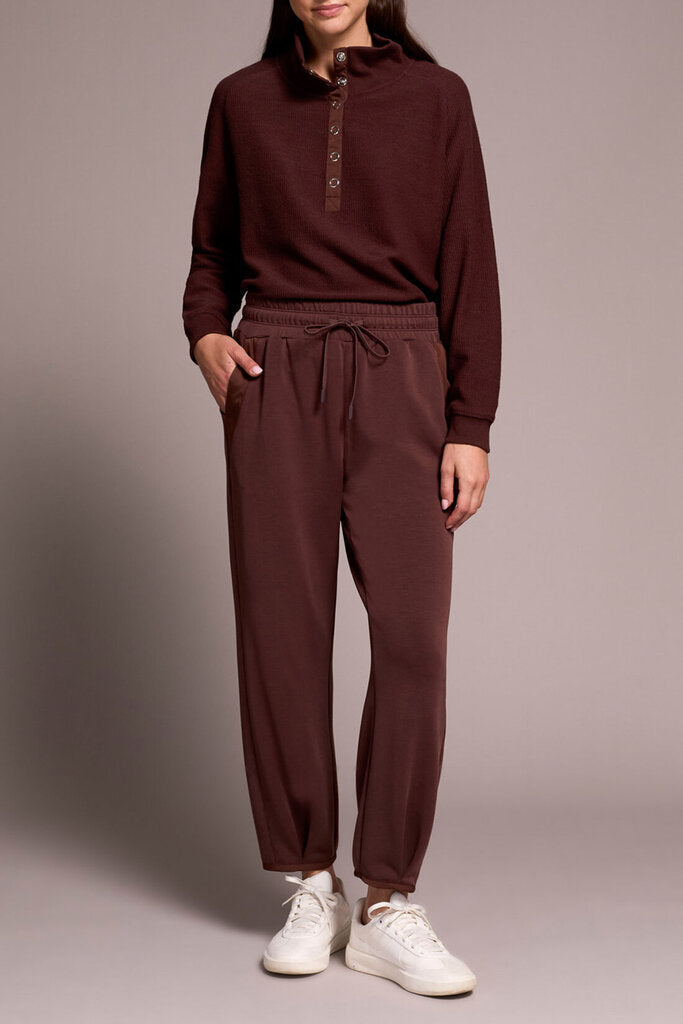 Tribal Jogger with Hem Pleats - Cocoa