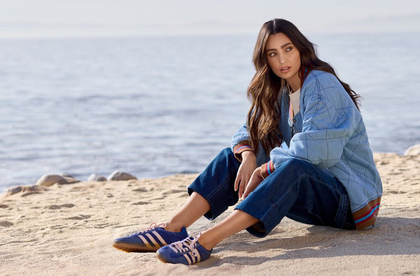 Tribal Oversized Denim Quilted Bomber Jacket