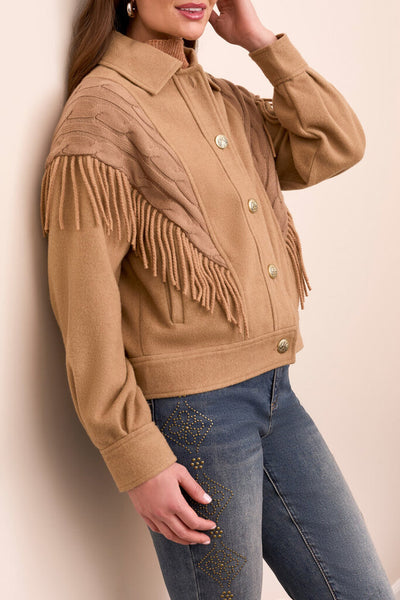 Tribal Fringe Detail Knit Jacket