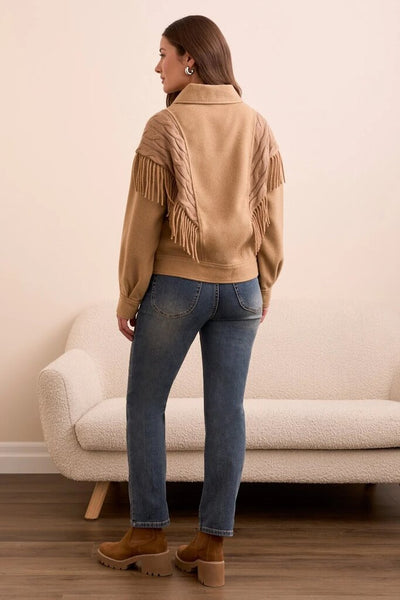 Tribal Fringe Detail Knit Jacket
