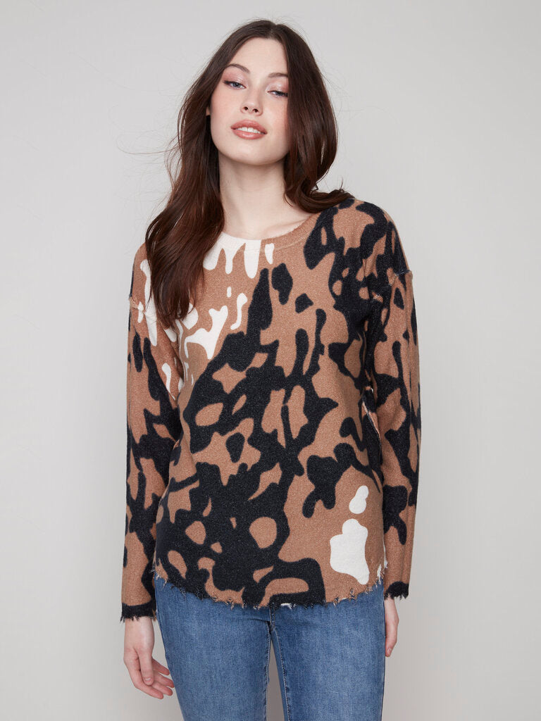 Charlie B Reversible Printed Sweater - Spots