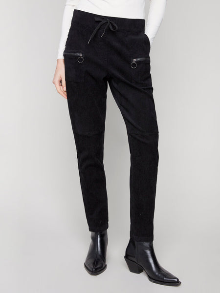 Charlie B Corduroy Joggers - Black