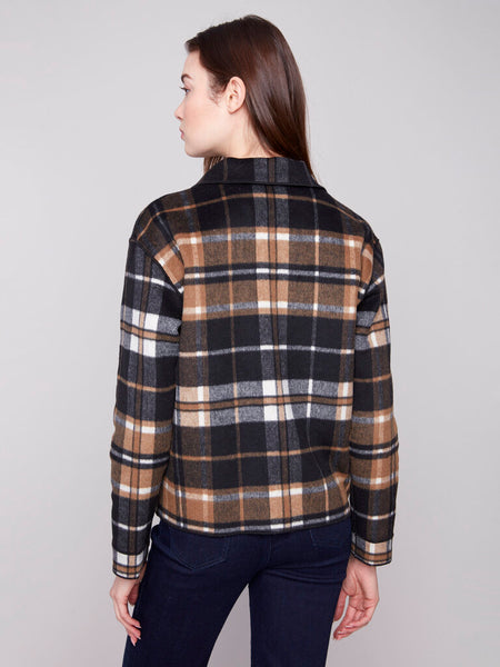 Charlie B Reversible Plaid Coat - Cocoa