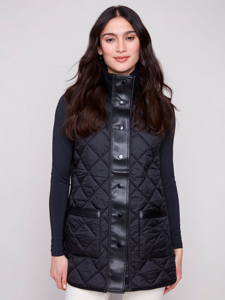 Charlie B Reversible Iridescent Quilted Vest