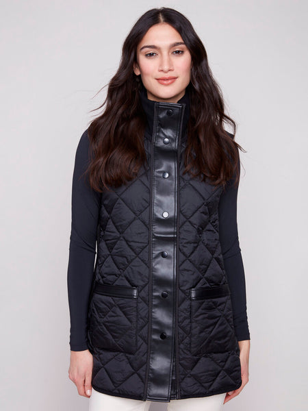 Charlie B Reversible Iridescent Quilted Vest