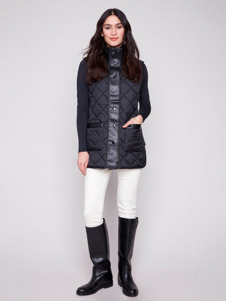 Charlie B Reversible Iridescent Quilted Vest