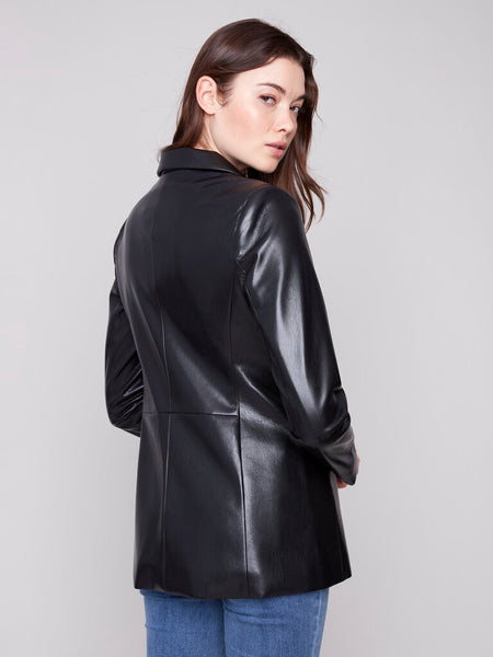 Charlie B Faux Leather Blazer