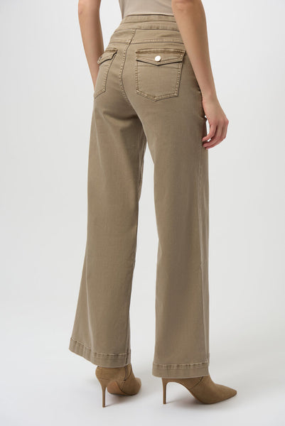 Joseph Ribkoff 254919 Classic Wide Leg Pull-On Jeans - Fawn