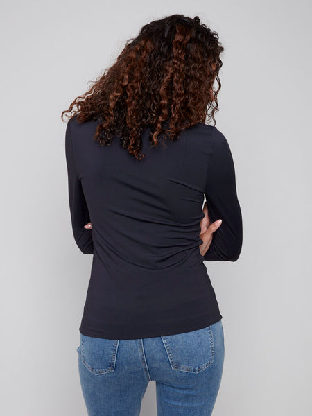 Charlie B Long Sleeve 'Second Skin' Crew Neck - Black
