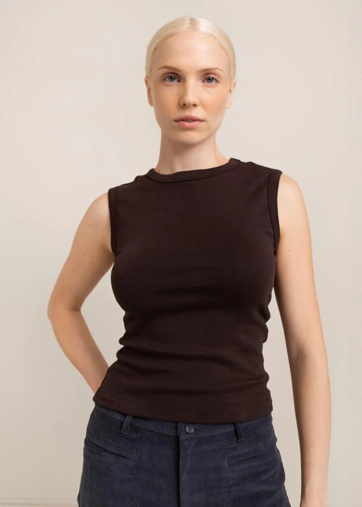 Paper Label 'Lydia' Tank - Chocolate