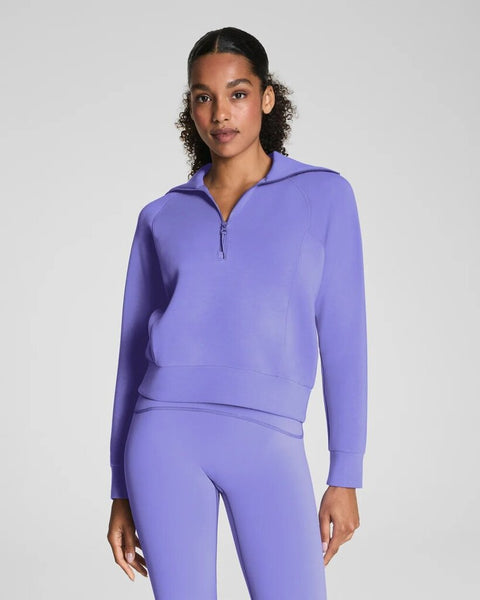 Spanx AirEssentials Half Zip Sweatshirt - Amethyst