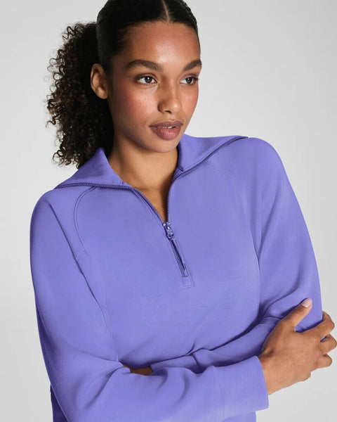 Spanx AirEssentials Half Zip Sweatshirt - Amethyst