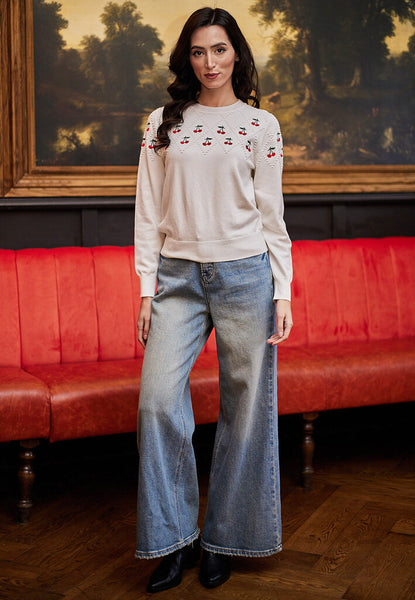 Angeleye 'Canterbury' Cherry Embroidered Sweater