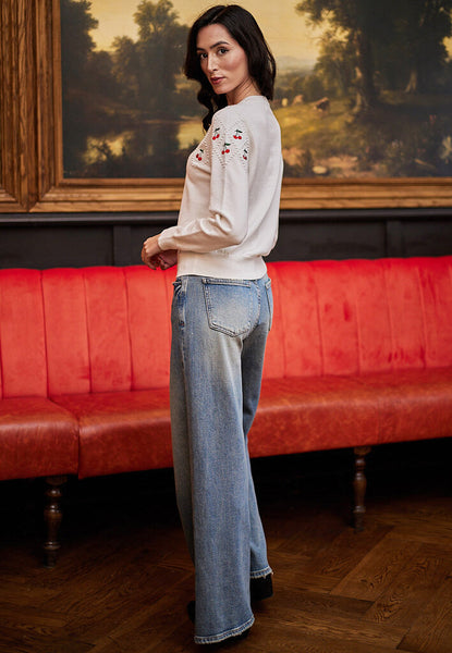 Angeleye 'Canterbury' Cherry Embroidered Sweater