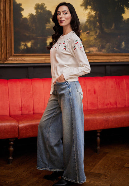 Angeleye 'Canterbury' Cherry Embroidered Sweater