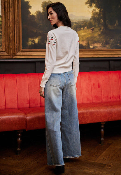 Angeleye 'Canterbury' Cherry Embroidered Sweater