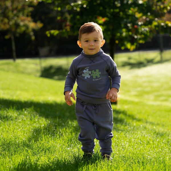 Silkberry Baby Bamboo Fleece 'Grow With Me' Pants - Coastal