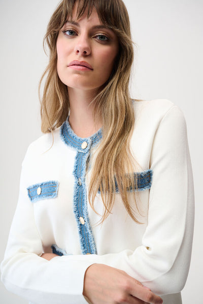 Joseph Ribkoff 261927 Milano Stitch Jacket with Denim Trim
