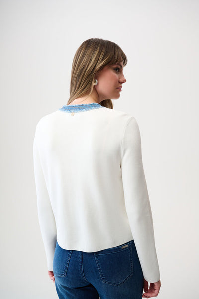 Joseph Ribkoff 261927 Milano Stitch Jacket with Denim Trim