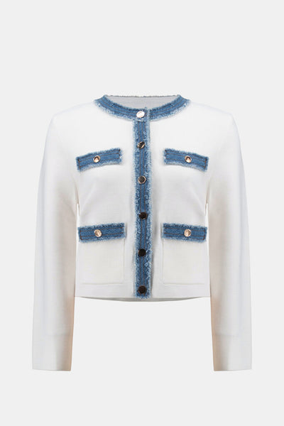 Joseph Ribkoff 261927 Milano Stitch Jacket with Denim Trim