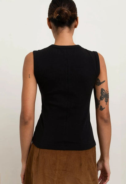 Paper Label 'Lydia' Tank - Black