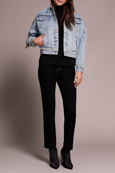 Tribal Denim Jacket With Chain Fringe