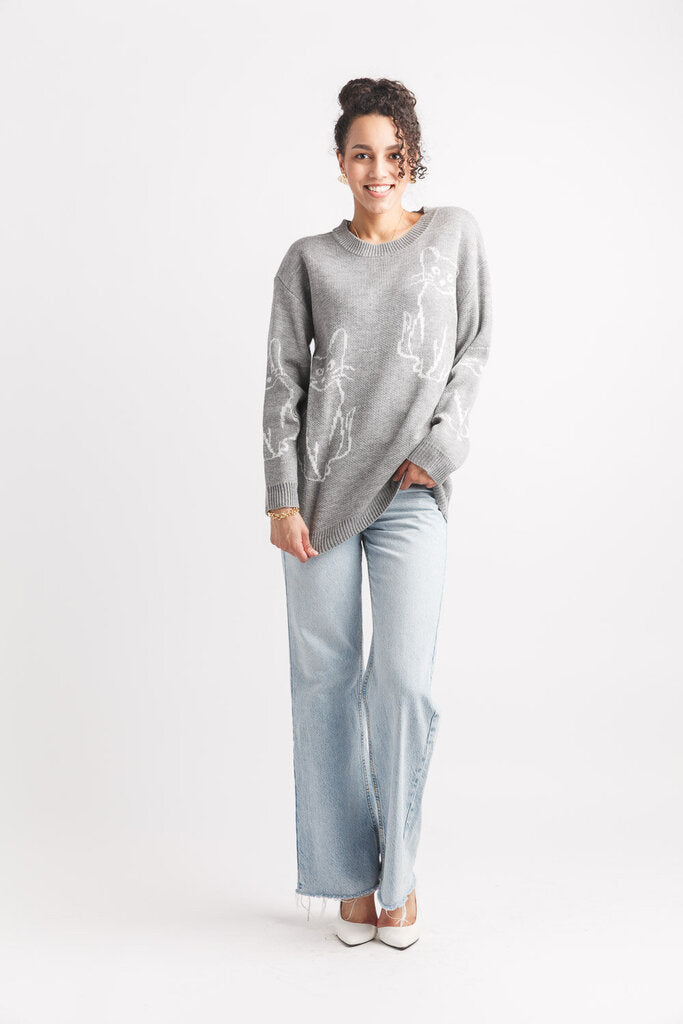 Papillon Grey Cat Sweater