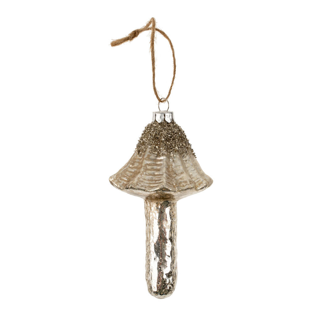 'Merry Mushroom' Antique Silver Ornament
