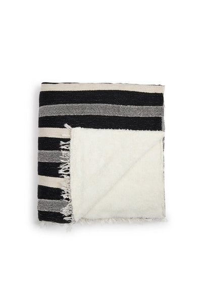 Tofino Towel 'The Winslow' Striped Linen Blend Fleece Throw