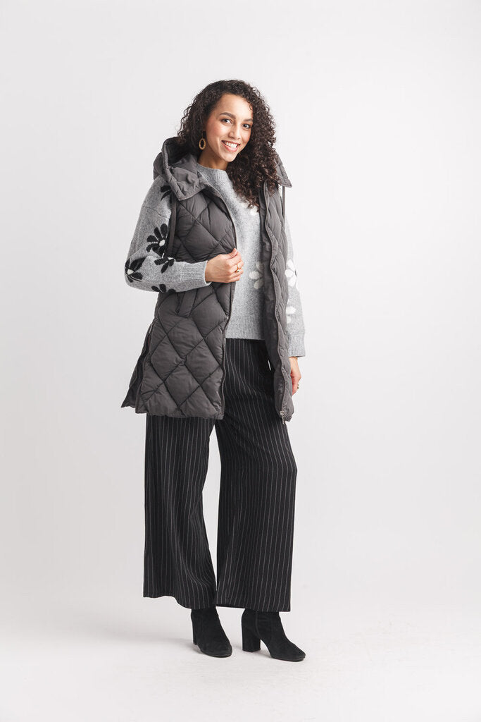 Papillon Puffer Vest - Charcoal