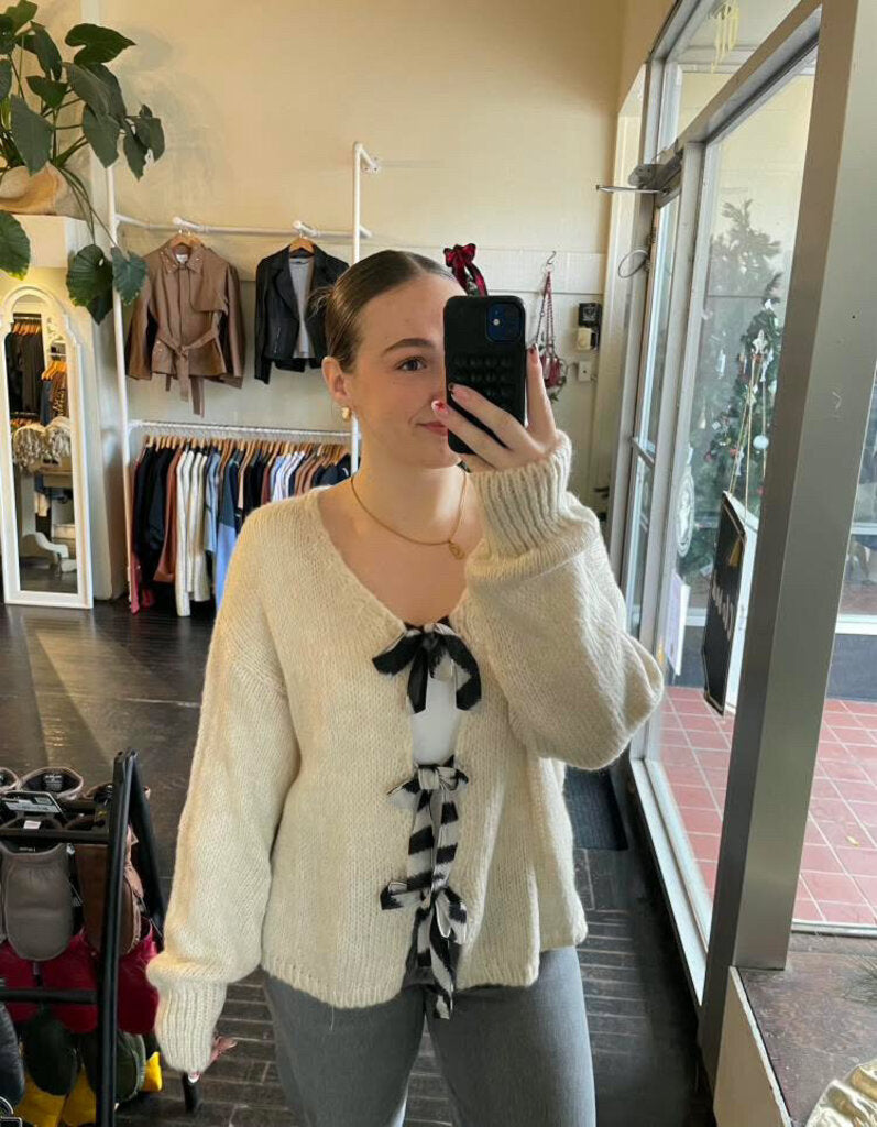 Papillon Three-Tie Bow Cardigan