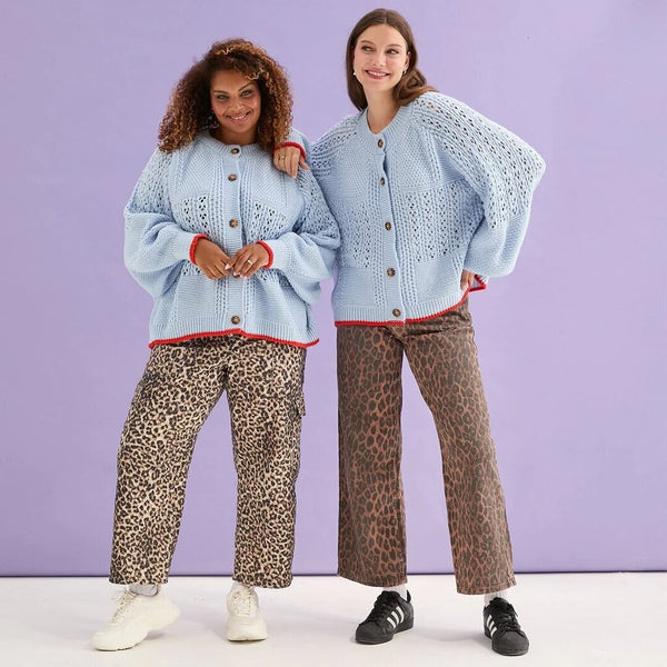 Cara & The Sky 'Brigit' Pointelle Stitch Balloon Sleeve Cardigan