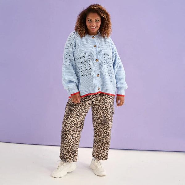 Cara & The Sky 'Brigit' Pointelle Stitch Balloon Sleeve Cardigan