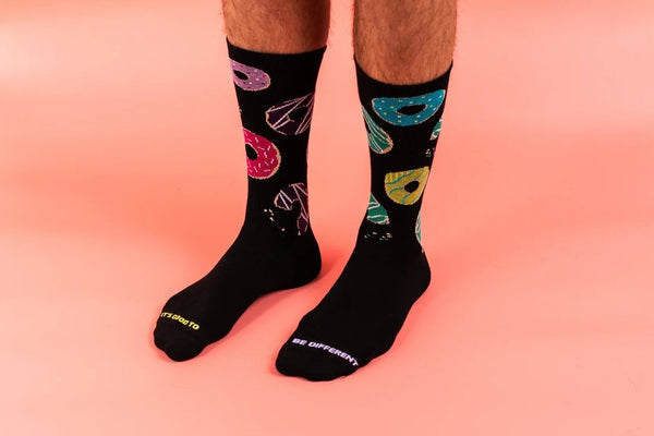 Friday Sock Co. Men's Neon Donut Athletic Socks