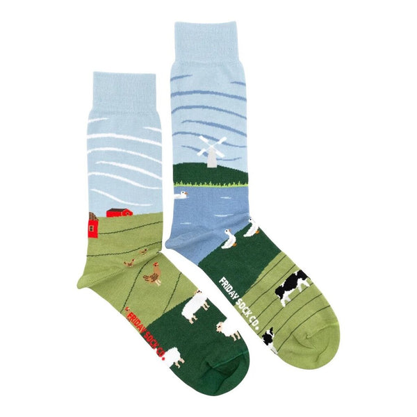 Friday Sock Co. Men's Barnyard Scene Socks