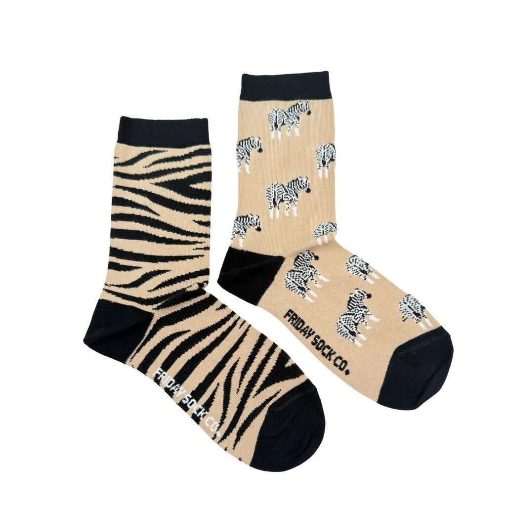 Friday Sock Co. Women's Zebra Print Socks